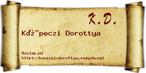 Köpeczi Dorottya névjegykártya